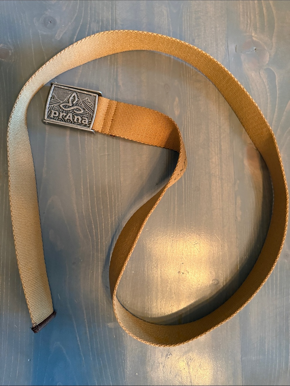 Prana Men's Ochre Webbing Belt with Metal Buckle